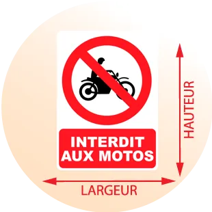 Autocollant Panneau interdit aux motos - Zone Signaletique