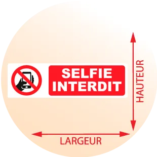 Autocollant Panneau Selfie Interdit - Zone Signaletique