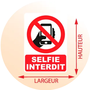 Autocollant Pictogramme Selfie Interdit - Zone Signaletique