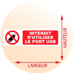 Autocollant Panneau Interdit d'utiliser le port USB - Zone Signaletique