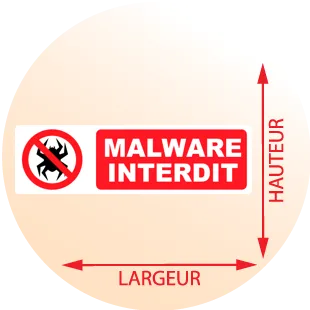 Autocollant Panneau Malware Interdit - Zone Signaletique