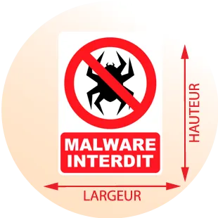 Autocollant Pictogramme Malware Interdit - Zone Signaletique