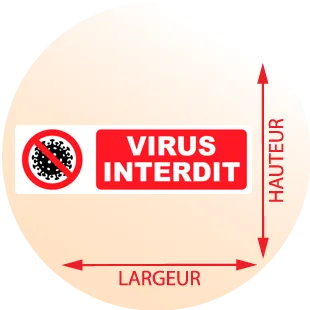 Autocollant Panneau Virus Interdit - Zone Signaletique