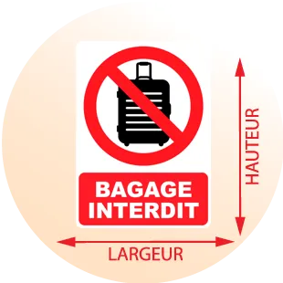 Autocollant Panneau Bagage Interdit - Zone Signaletique