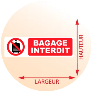 Autocollant Pictogramme Bagage Interdit - Zone Signaletique