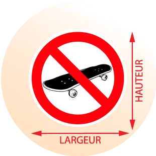 Autocollant Planche à Roulettes interdit - Zone Signaletique