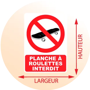 Autocollant Panneau Planche à Roulettes interdit - Zone Signaletique