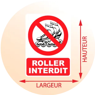 Autocollant Panneau Roller Interdit - Zone Signaletique