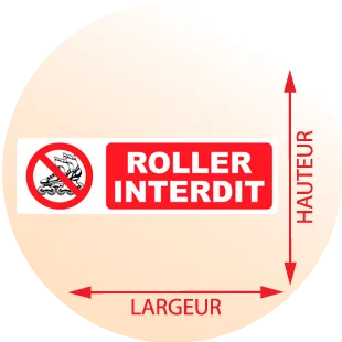 Autocollant Pictogramme Roller Interdit - Zone Signaletique