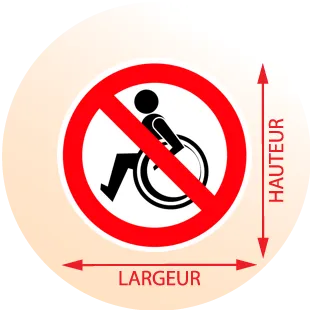 Autocollant Interdit Aux Personnes Handicapée Non Autorisée - Zone Signaletique