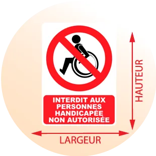 Autocollant Panneau Interdit Aux Personnes Handicapée Non Autorisée - Zone Signaletique