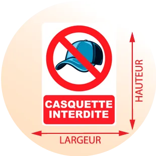 Autocollant Panneau Casquette Interdite - Zone Signaletique