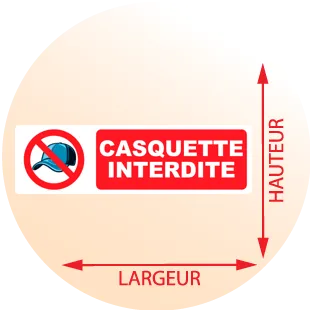 Autocollant Pictogramme Casquette Interdite - Zone Signaletique