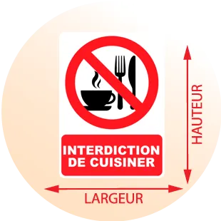 Autocollant Panneau Interdiction De Cuisiner - Zone Signaletique