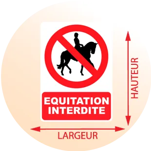 Autocollant Panneau Equitation Interdite - Zone Signaletique