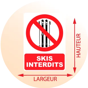 Autocollant Panneau Skis Interdits - Zone Signaletique