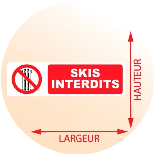 Autocollant Pictogramme Skis Interdits - Zone Signaletique