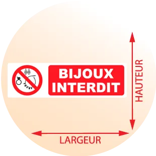 Autocollant Pictogramme Bijoux Interdit - Zone Signaletique