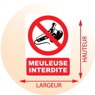 Autocollant Panneau Meuleuse interdite - Zone Signaletique