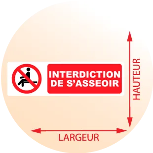 Autocollant Pictogramme Interdiction de S’Asseoir - Zone Signaletique