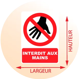 Autocollant Panneau Interdit Aux Mains - Zone Signaletique