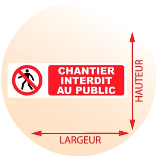 Autocollant Pictogramme Chantier interdit au public - Zone Signaletique