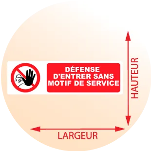 Autocollant Pictogramme Défense d'entrer sans motif service - Zone Signaletique