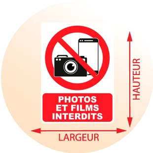 Autocollant Panneau Photos et films interdits - Zone Signaletique