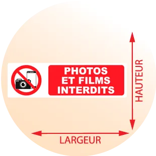 Autocollant Pictogramme Photos et films interdits - Zone Signaletique