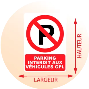 Autocollant Panneau Parking interdit aux véhicules GPL - Zone Signaletique