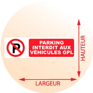 Autocollant Pictogramme Parking interdit véhicules GPL - Zone Signaletique