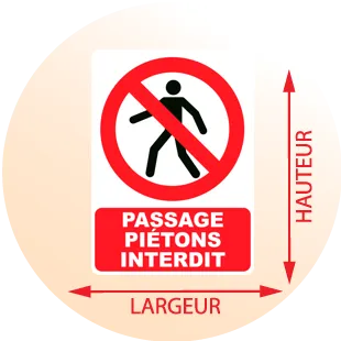 Autocollant Panneau Passage piétons interdit - Zone Signaletique