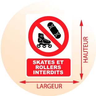 Autocollant Panneau Skates et rollers interdits - Zone Signaletique