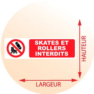 Autocollant Pictogramme Skates et rollers interdits - Zone Signaletique