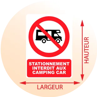 Autocollant Panneau Stationnement interdit aux camping car - Zone Signaletique