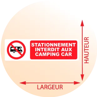 Autocollant Pictogramme Stationnement interdit aux camping car - Zone Signaletique
