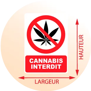 Autocollant Panneau cannabis Interdit - Zone Signaletique