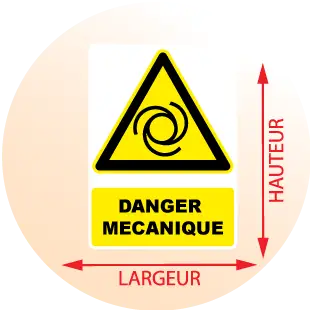 Autocollant Pictogramme Danger Mécanique - Zone Signaletique