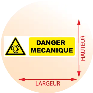 Autocollant Panneau Danger Mécanique - Zone Signaletique