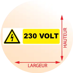 Autocollant Pictogramme Electrique 230 Volt - Zone Signaletique