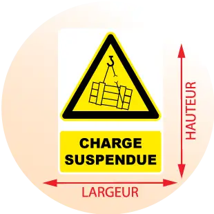 Autocollant Pictogramme Charge Suspendue - Zone Signaletique