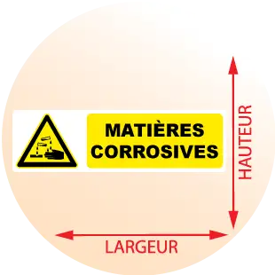 Autocollant Panneau Matières Corrosives - Zone Signaletique