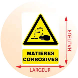 Autocollant Pictogramme Matières Corrosives - Zone Signaletique