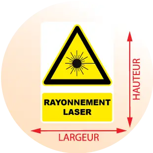Autocollant Panneau Rayonnement Laser - Zone Signaletique