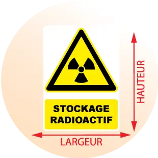 Autocollant Panneau Stockage Radioactif - Zone Signaletique