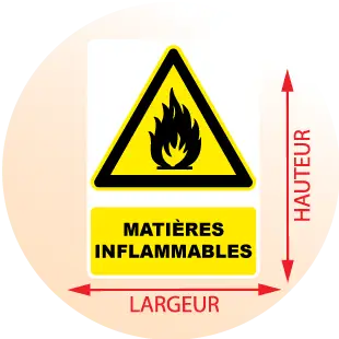 Autocollant Panneau Matières Inflammables - Zone Signaletique