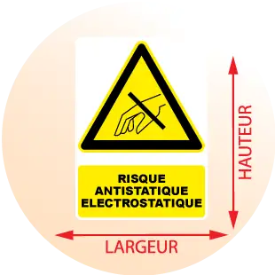 Autocollant Pictogramme Risque Antistatique Electrostatique - Zone Signaletique