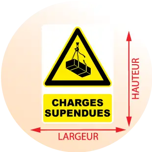 Autocollant Panneau charges suspendues - Zone Signaletique
