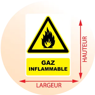 Autocollant Panneau Danger Gaz Inflammable - Zone Signaletique