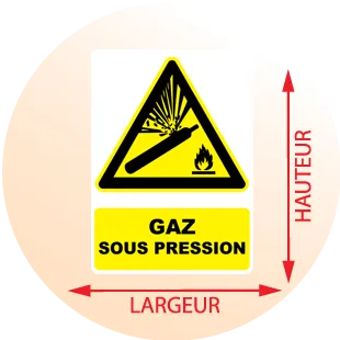 Autocollant Panneau danger gaz sous pression - Zone Signaletique